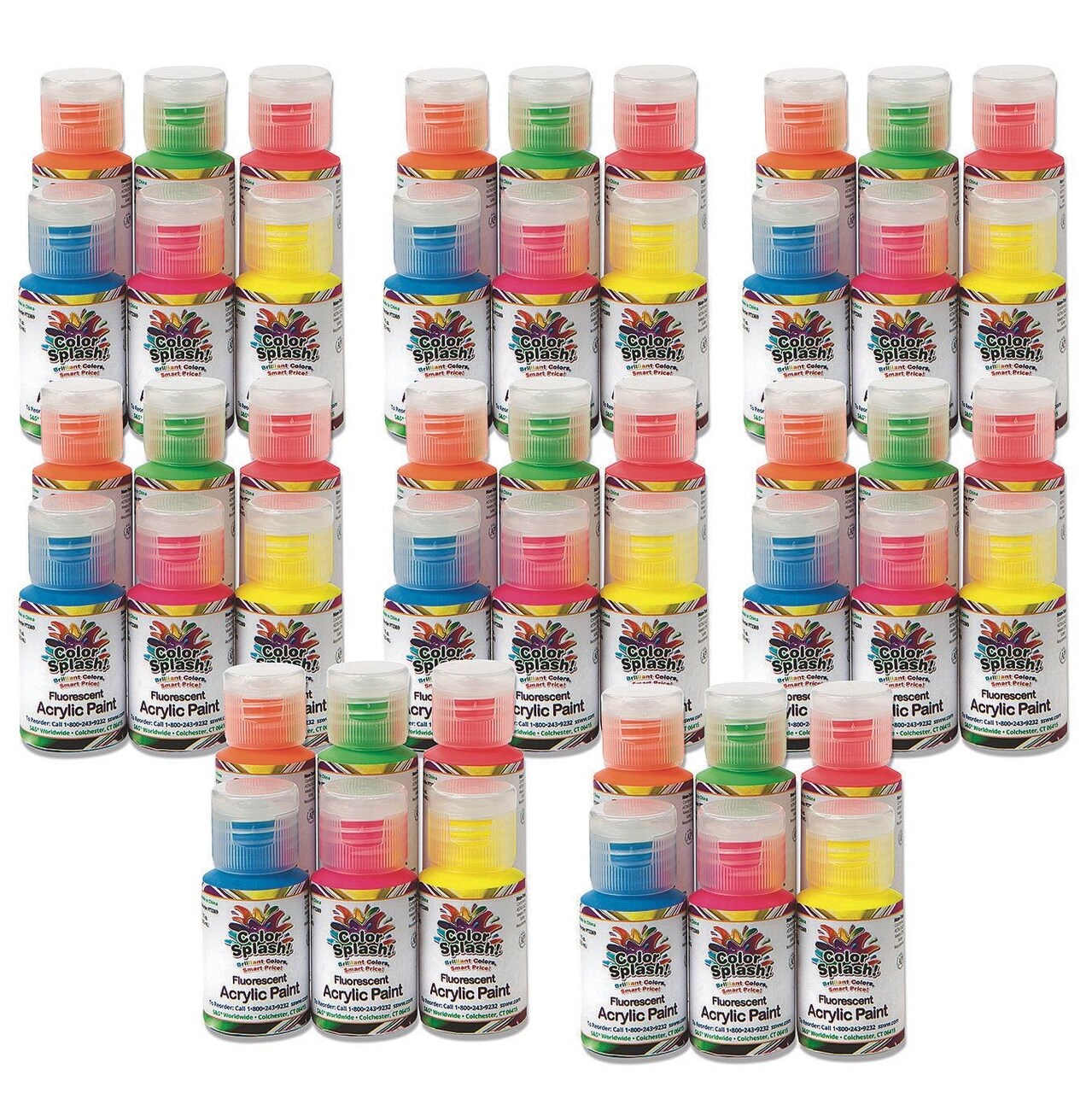 Color Splash!® Neon Acrylic Paint Pass Around Pack, 1 oz. (Pack of 48)